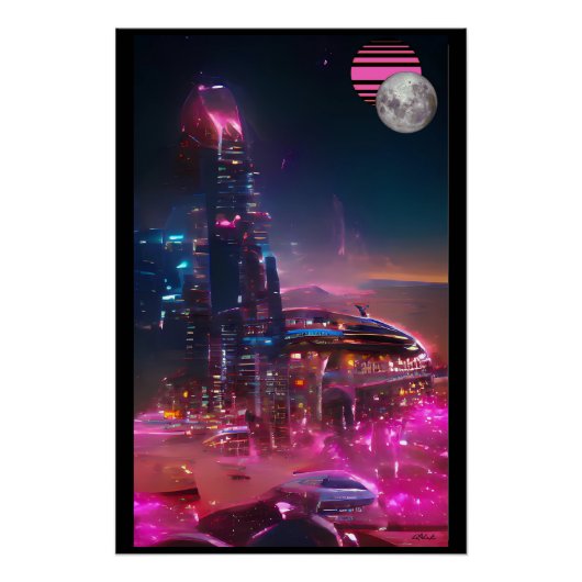 Een futurisme van door stoom gewaaide ruïnes perfect poster (Voorkant)