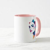Een futuristisch patroon van een vrouw. mok (Voorkant rechts)