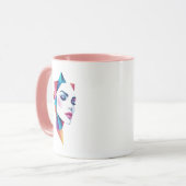 Een futuristisch patroon van een vrouw. mok (Voorkant links)