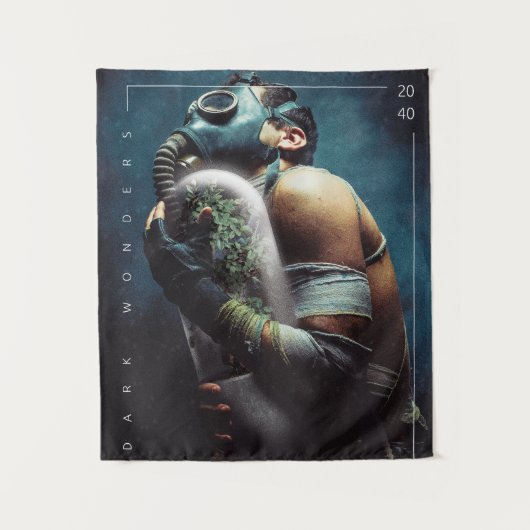 Een futuristisch plant zuurstofmasker vraagt zich wandkleed (Voorkant)