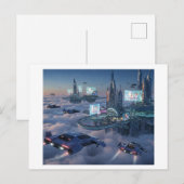 ... Een futuristische drijvende stad boven de wolk Briefkaart (Voorkant / Achterkant)