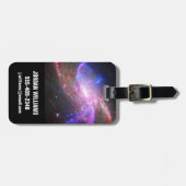 Een galactisch licht Show in spiraalvormige sterre Bagagelabel (Voorkant horizontaal)