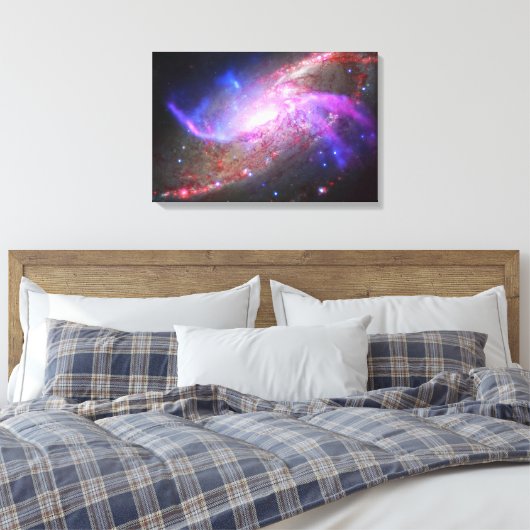 Een galactisch licht Show in spiraalvormige sterre Canvas Afdruk (Insitu (Slaapkamer))