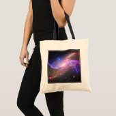 Een galactisch licht Show in spiraalvormige sterre Tote Bag (Voorkant (product))