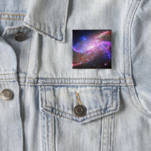 Een galactisch licht Show in spiraalvormige sterre Vierkante Button 5,1 Cm