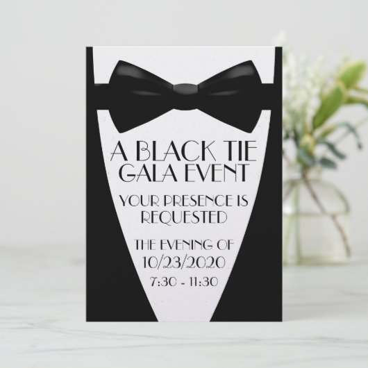 Een galafeest met zwarte kousenband (Black Tie) Kaart (Staand voorkant)