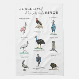 Een galerij met heerlijk gekleurde vogels theedoek