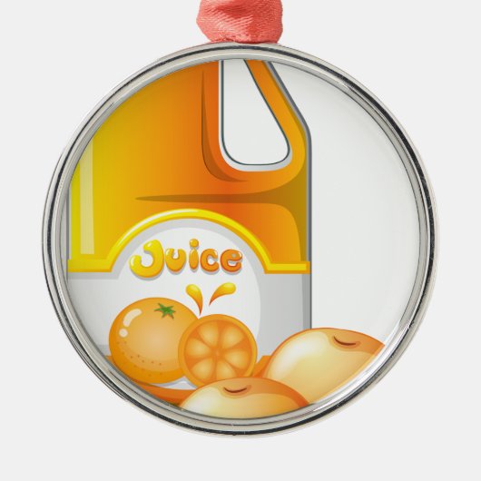 Een gallon oranje sap metalen ornament (Voorkant)