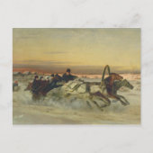 Een Galloping Winter Troika in Dawn Briefkaart (Voorkant)