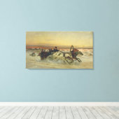 Een Galloping Winter Troika in Dawn Canvas Afdruk (Insitu (Houten vloer))