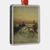 Een Galloping Winter Troika in Dawn Metalen Ornament (Rechts)