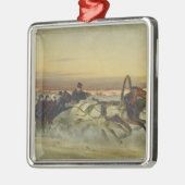 Een Galloping Winter Troika in Dawn Metalen Ornament (Links)