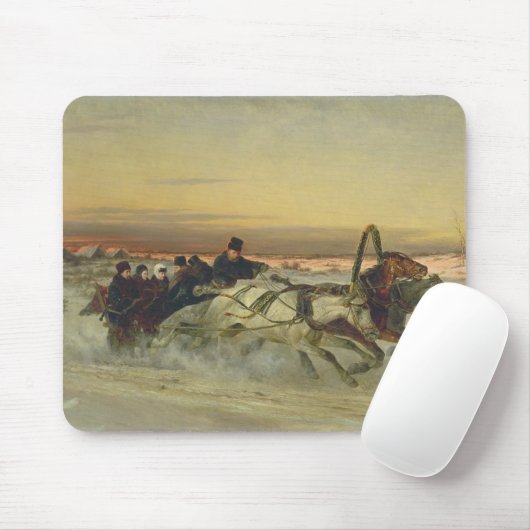 Een Galloping Winter Troika in Dawn Muismat (Met muis)