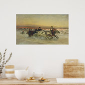 Een Galloping Winter Troika in Dawn Poster (Keuken)