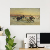 Een Galloping Winter Troika in Dawn Poster (Thuiskantoor)