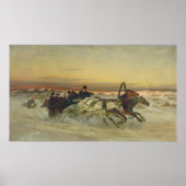 Een Galloping Winter Troika in Dawn Poster (Voorkant)