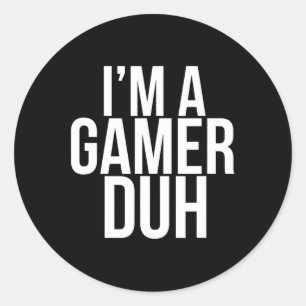 Een Gamer Duh - Grappige Halloween Video Game Kost Ronde Sticker