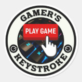 Een Gamer's One en Only Keystroke Ronde Sticker (Voorkant)