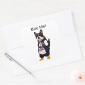 Een gangster Franse bulldog genaamd Max Vierkante Sticker (Envelop)