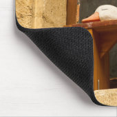 Een gans op een bank in Mousepad Muismat (Hoek)