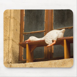 Een gans op een bank in Mousepad Muismat