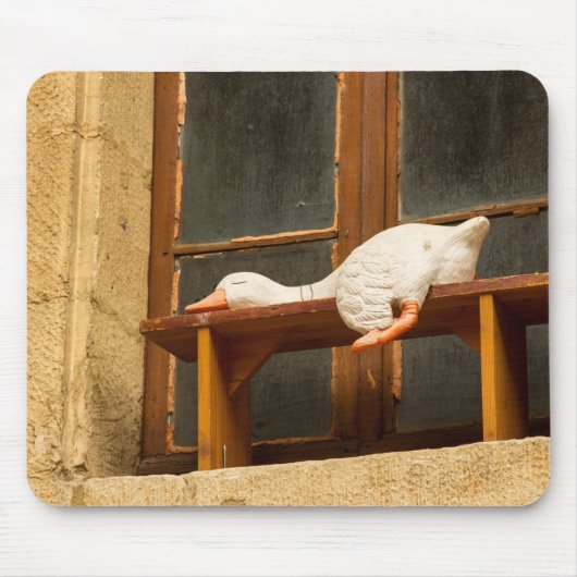 Een gans op een bank in Mousepad Muismat (Voorkant)