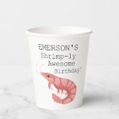 Een garnalenachtige Geweldige verjaardag Papieren Bekers (Voorkant)