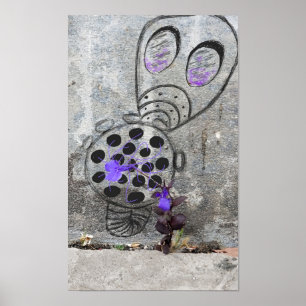 Een gasmasker dat beschermd moet worden tegen gewe poster