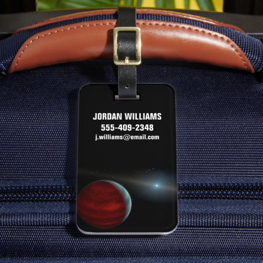 Een gasreus rond een witte dwergster. bagagelabel (Voorkant Insitu 2)