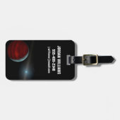 Een gasreus rond een witte dwergster. bagagelabel (Voorkant horizontaal)