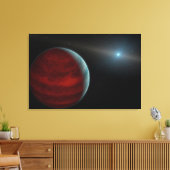 Een gasreus rond een witte dwergster. canvas afdruk (Insitu (Woonkamer))