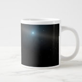 Een gasreus rond een witte dwergster. grote koffiekop (Rechts)