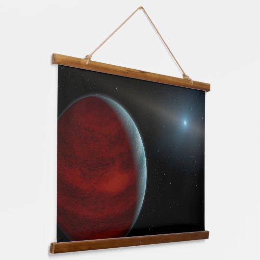 Een gasreus rond een witte dwergster. hangend wandkleed (Gebogen)