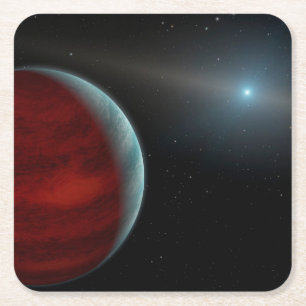 Een gasreus rond een witte dwergster. kartonnen onderzetters