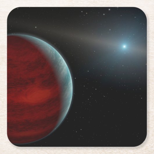 Een gasreus rond een witte dwergster. kartonnen onderzetters (Voorkant)