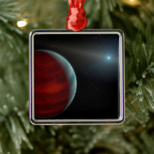 Een gasreus rond een witte dwergster. metalen ornament