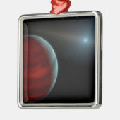 Een gasreus rond een witte dwergster. metalen ornament (Links)