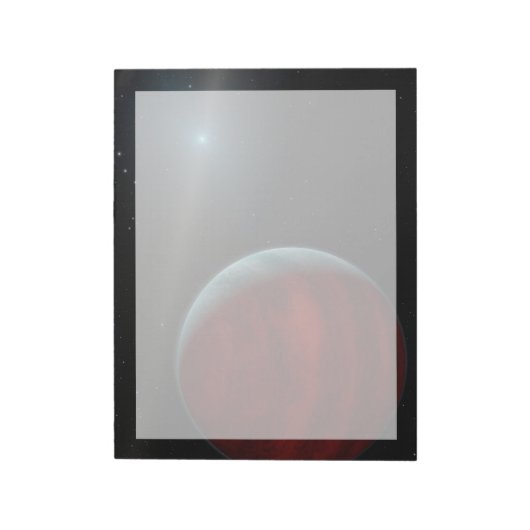 Een gasreus rond een witte dwergster. notitieblok (Linkerzijde)