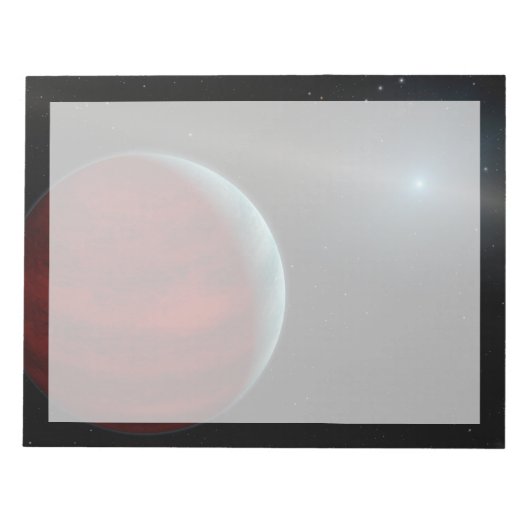 Een gasreus rond een witte dwergster. notitieblok (Voorkant)