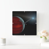 Een gasreus rond een witte dwergster. vierkante klok (Huis)