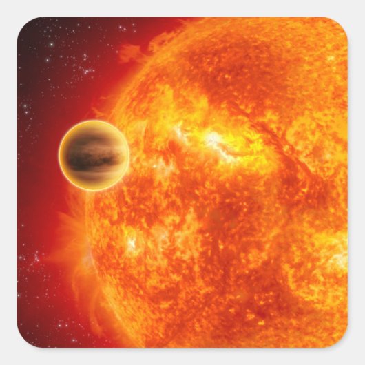 Een gasreusachtig exoplanet vierkante sticker (Voorkant)