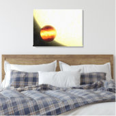 Een gasreusachtige planeet die heel dichtbij rondd canvas afdruk (Insitu (Slaapkamer))