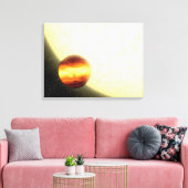 Een gasreusachtige planeet die heel dichtbij rondd canvas afdruk (Insitu (Woonkamer))