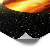 Een gasreusachtige planeet die heel dichtbij rondd poster (Hoek)