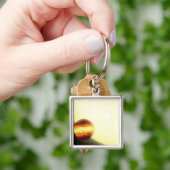 Een gasreusachtige planeet die heel dichtbij rondd sleutelhanger (Hand)