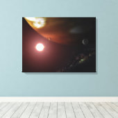 Een gasreuzenplaneet rond een rode dwergster canvas afdruk (Insitu (Houten vloer))