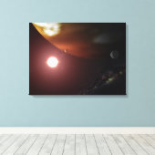 Een gasreuzenplaneet rond een rode dwergster canvas afdruk (Insitu (Houten vloer))