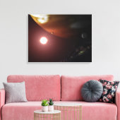 Een gasreuzenplaneet rond een rode dwergster canvas afdruk (Insitu (Woonkamer))