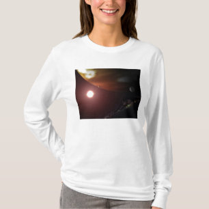 Een gasreuzenplaneet rond een rode dwergster t-shirt