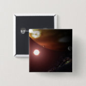 Een gasreuzenplaneet rond een rode dwergster vierkante button 5,1 cm (Voorkant /achterkant)